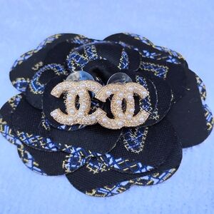 Authentic CHANEL Pearl CC Logo Earrings in Gold Tone
